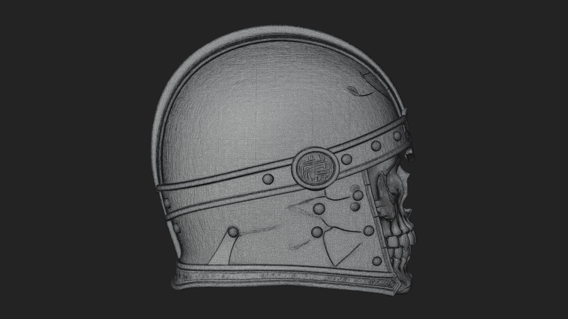 Skeleton Knight Bust Statue Design 6 3D Print Model 3D Model