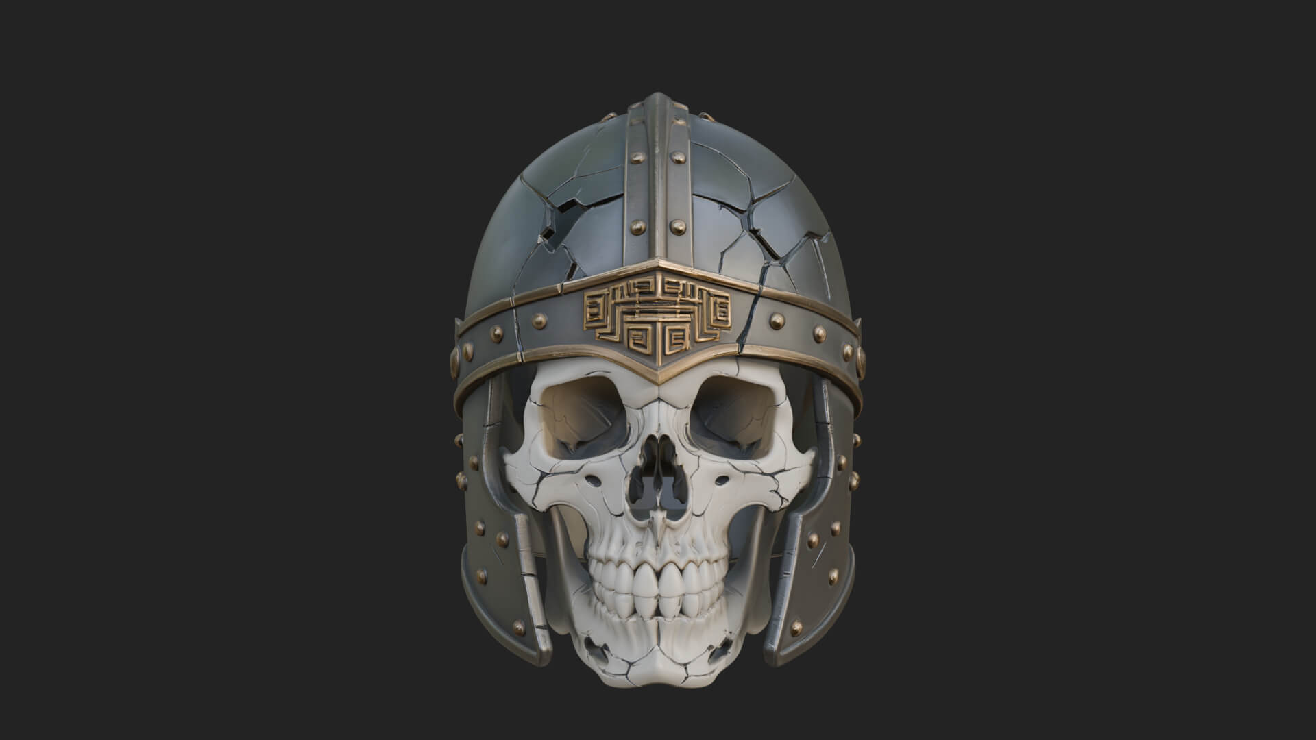 Skeleton Knight Bust Statue Design 7 3D Print Model 3D Model