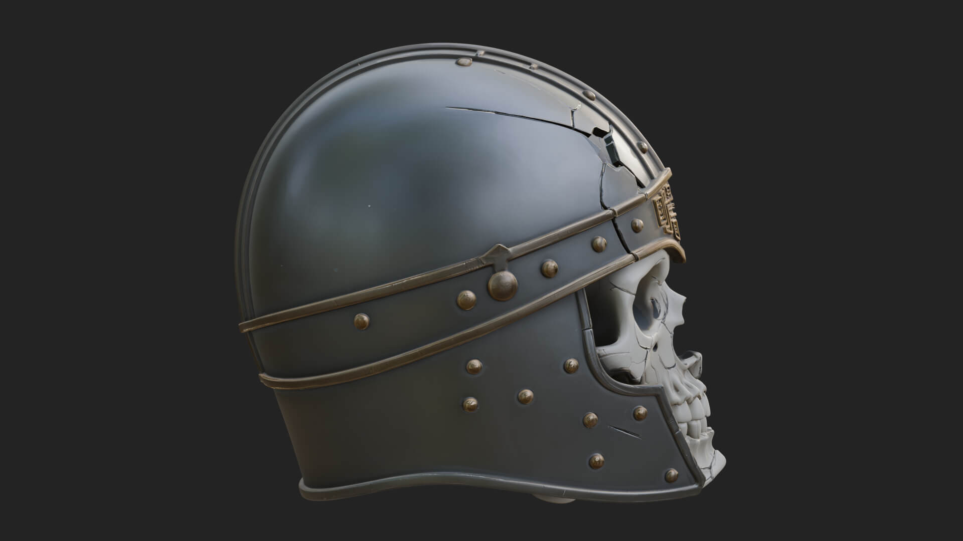 Skeleton Knight Bust Statue Design 7 3D Print Model 3D Model