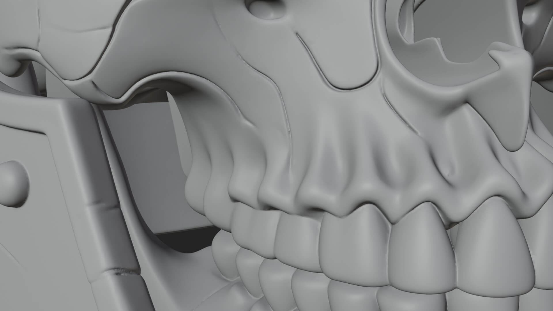 Skeleton Knight Bust Statue Design 7 3D Print Model 3D Model