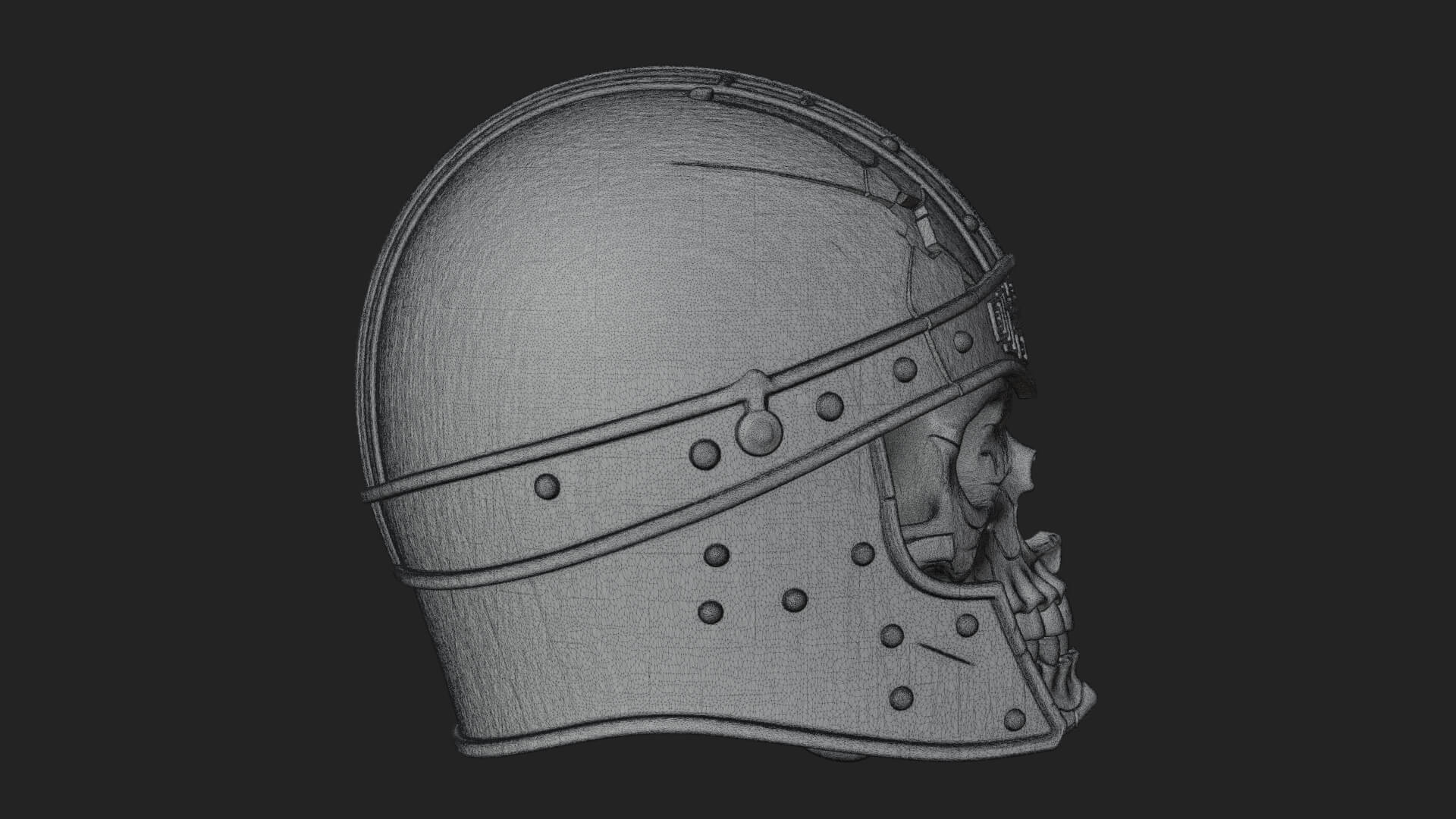 Skeleton Knight Bust Statue Design 7 3D Print Model 3D Model
