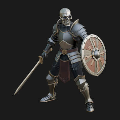 Skeleton Knight Statue Design 1 3D Print Model