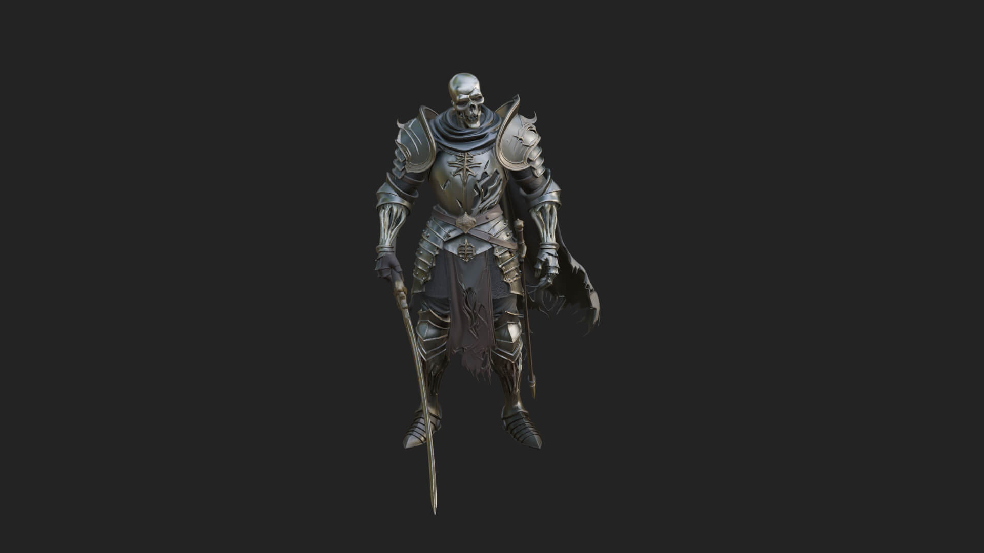 Skeleton Knight Statue Design 10 3D Print Model 3D Model