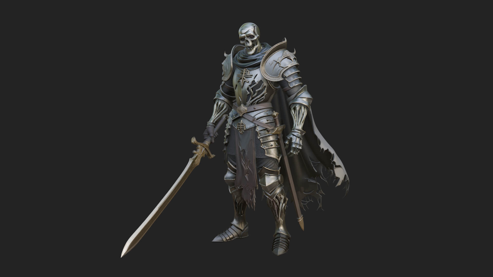 Skeleton Knight Statue Design 10 3D Print Model 3D Model