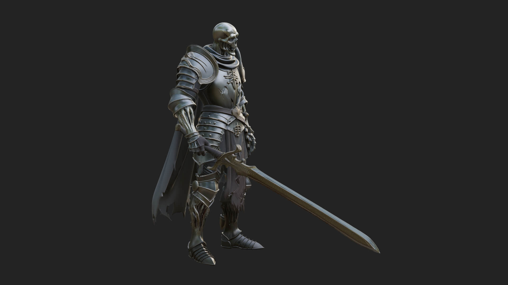Skeleton Knight Statue Design 10 3D Print Model 3D Model