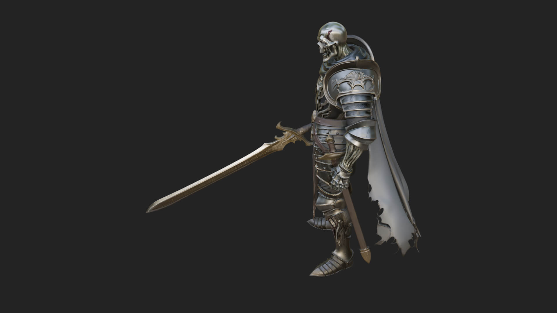 Skeleton Knight Statue Design 10 3D Print Model 3D Model