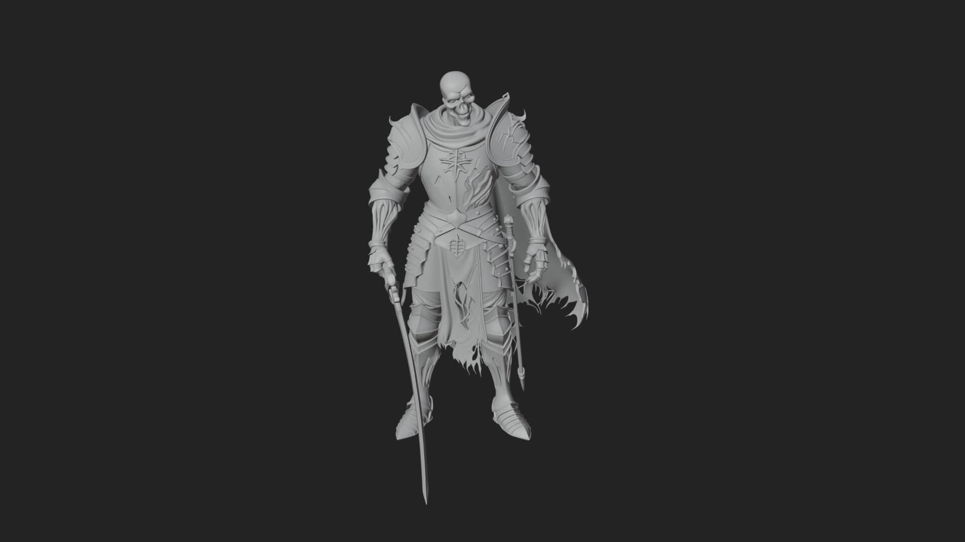 Skeleton Knight Statue Design 10 3D Print Model 3D Model