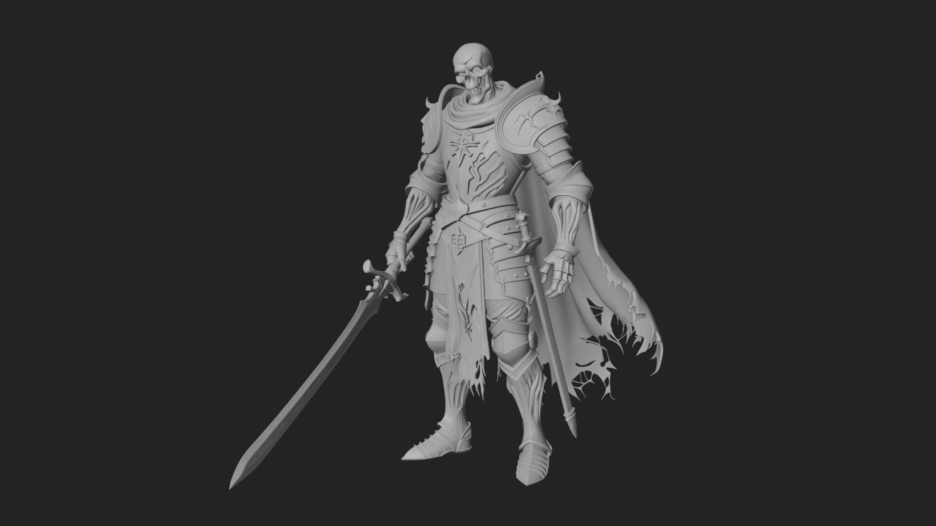 Skeleton Knight Statue Design 10 3D Print Model 3D Model