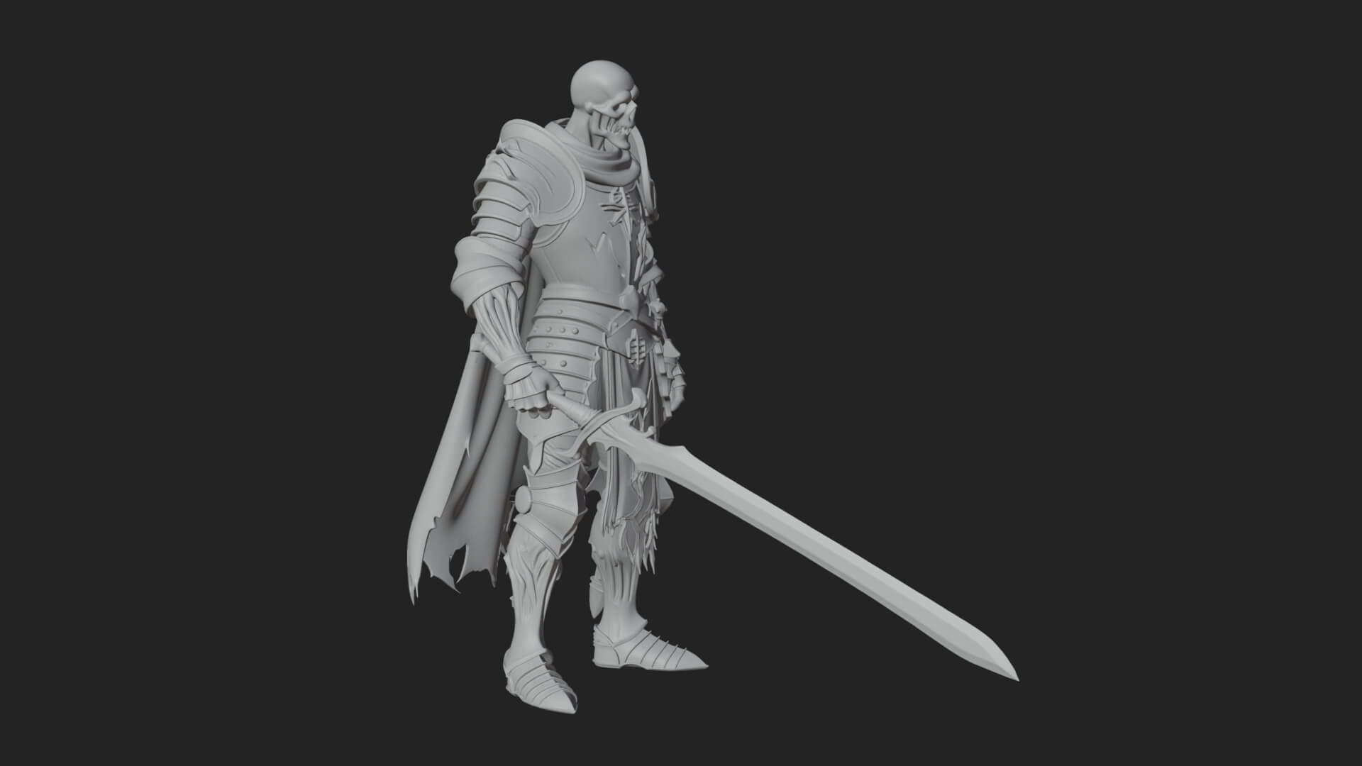 Skeleton Knight Statue Design 10 3D Print Model 3D Model