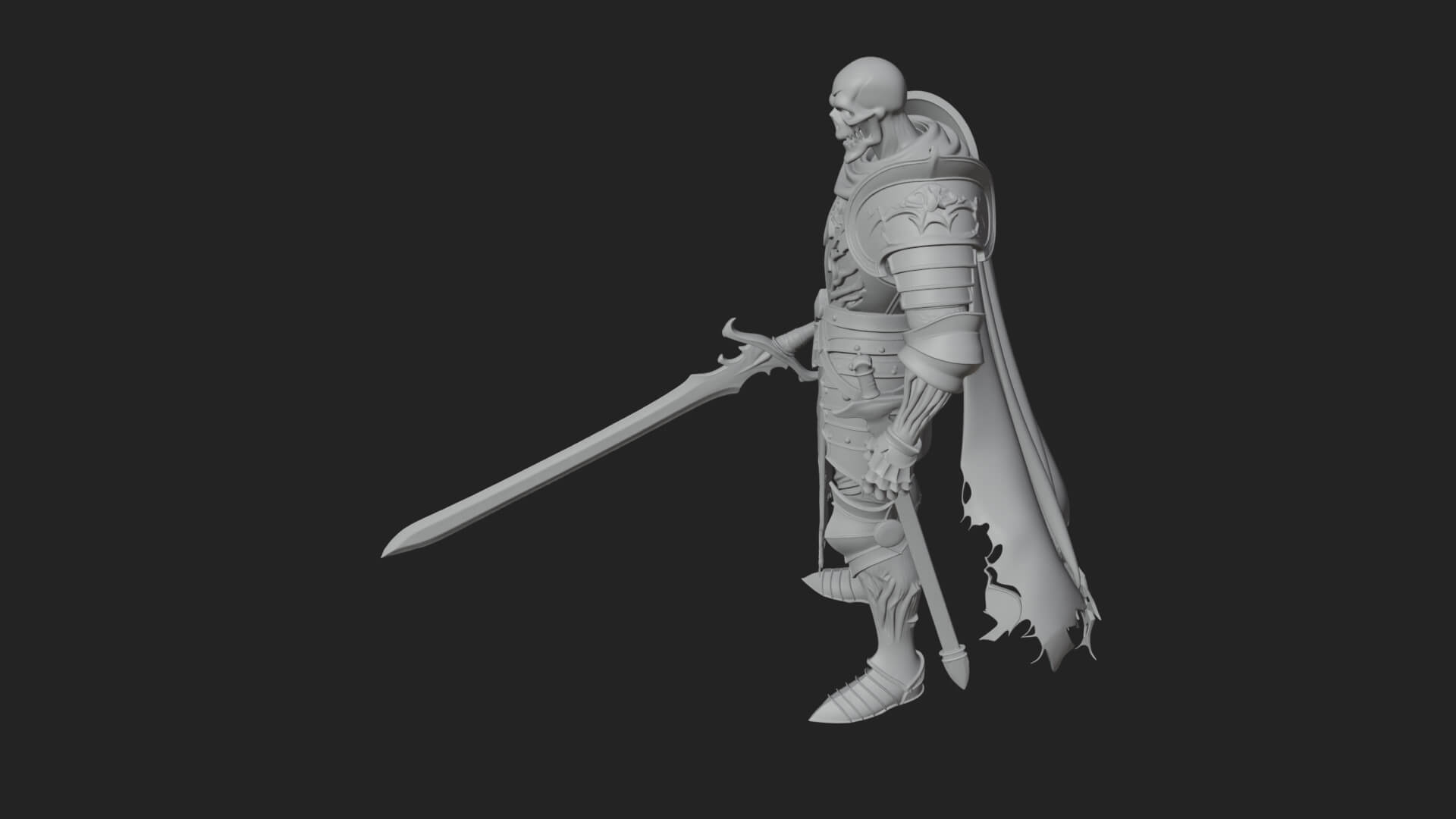 Skeleton Knight Statue Design 10 3D Print Model 3D Model