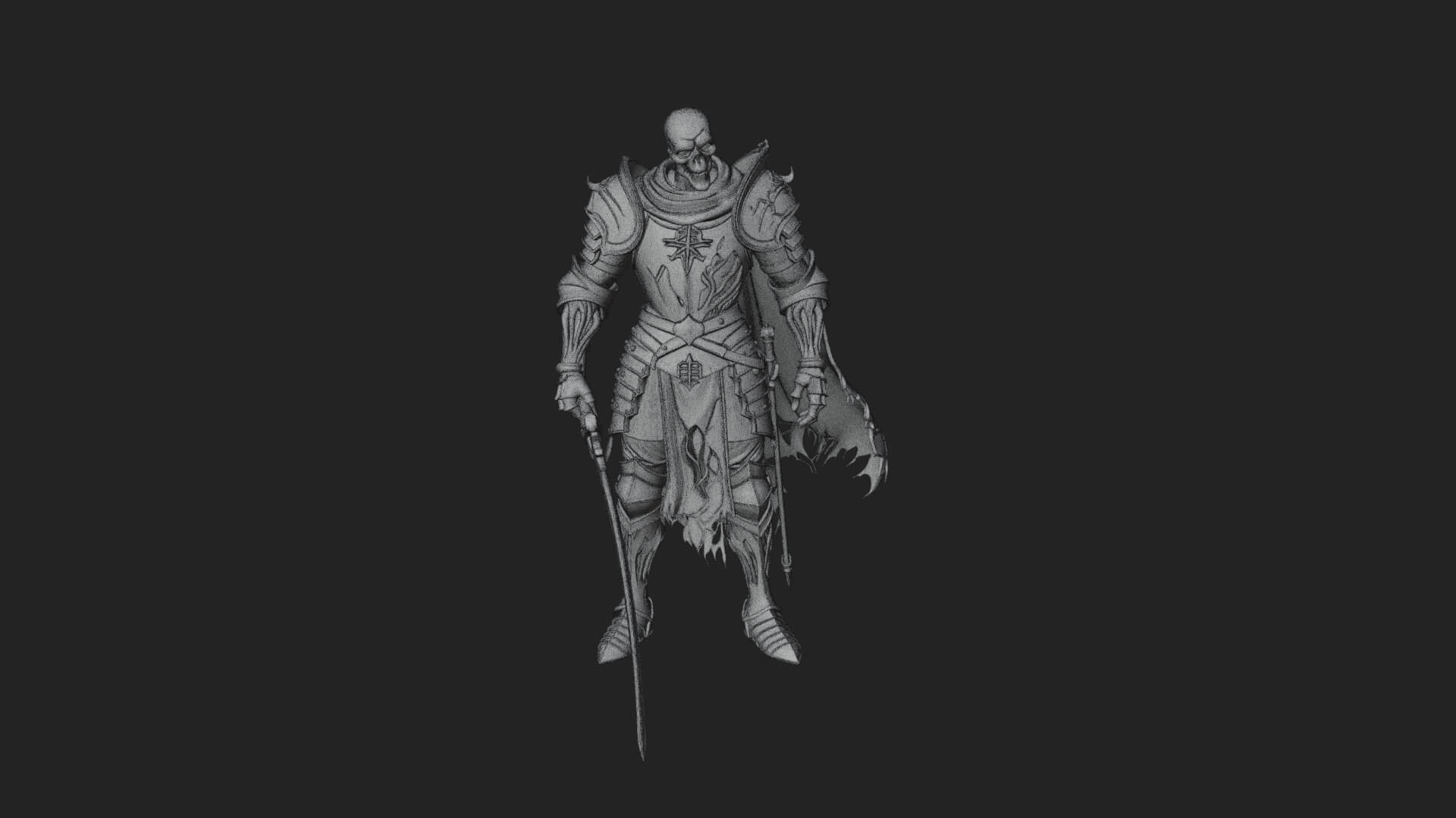 Skeleton Knight Statue Design 10 3D Print Model 3D Model