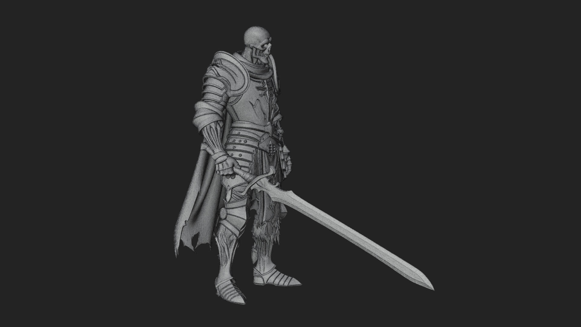 Skeleton Knight Statue Design 10 3D Print Model 3D Model
