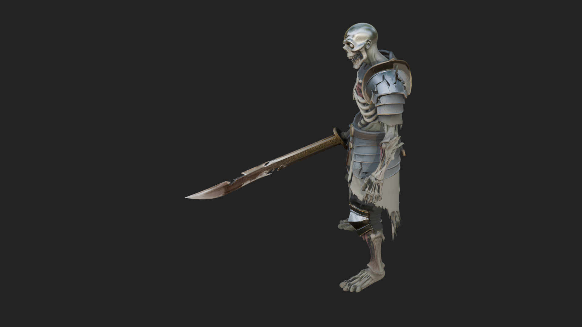 Skeleton Knight Statue Design 11 3D Print Model 3D Model