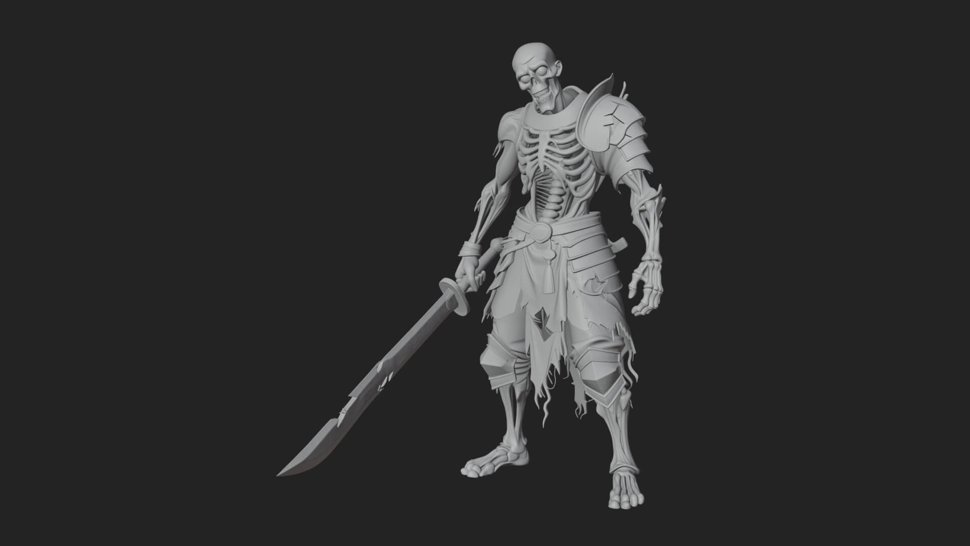 Skeleton Knight Statue Design 11 3D Print Model 3D Model