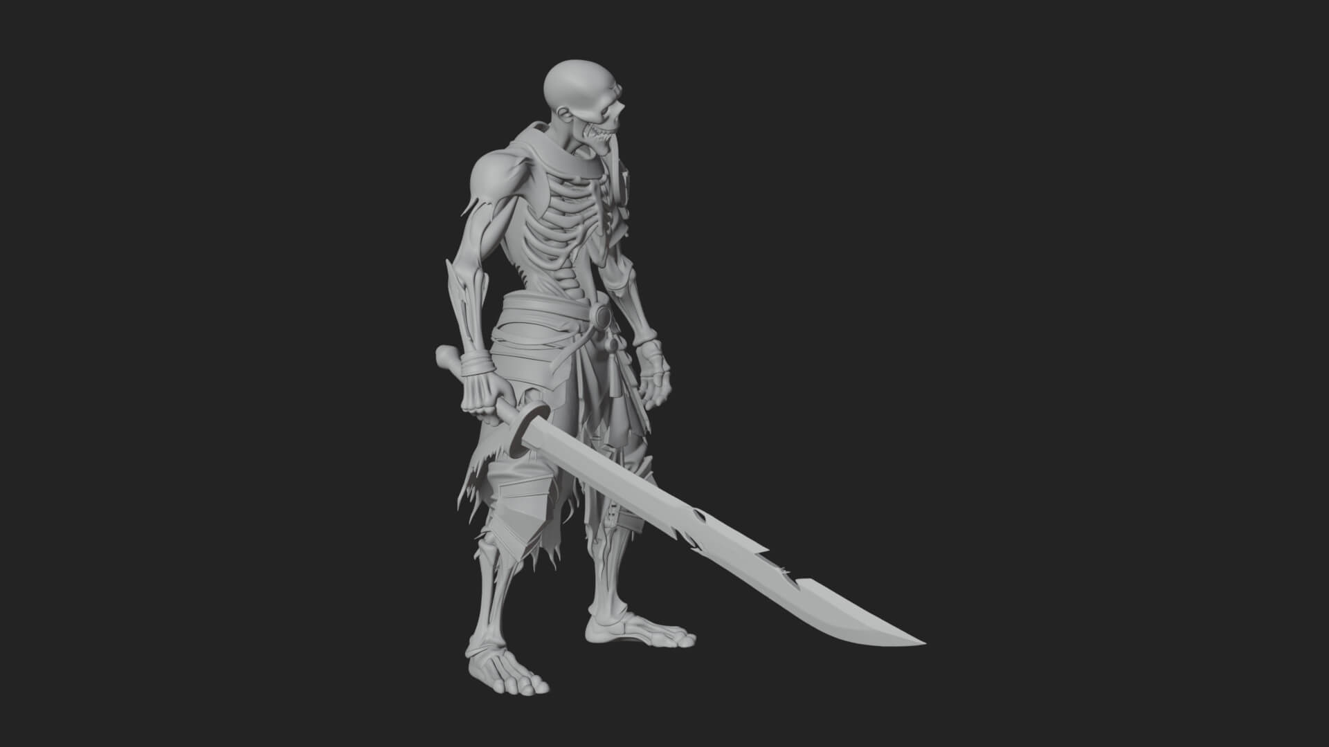 Skeleton Knight Statue Design 11 3D Print Model 3D Model