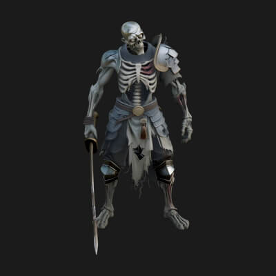 Skeleton Knight Statue Design 11 3D Print Model