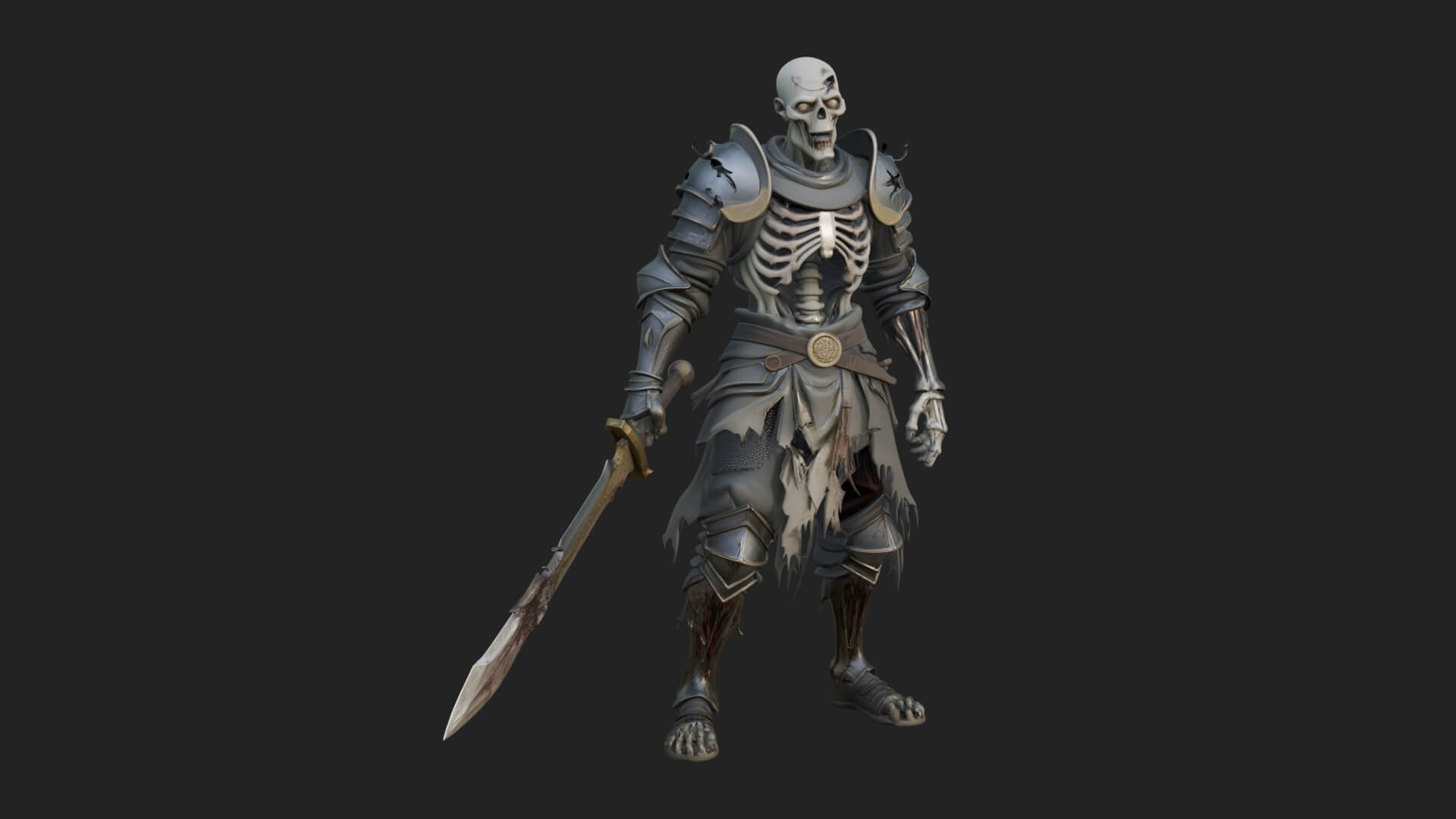 Skeleton Knight Statue Design 12 3D Print Model 3D Model