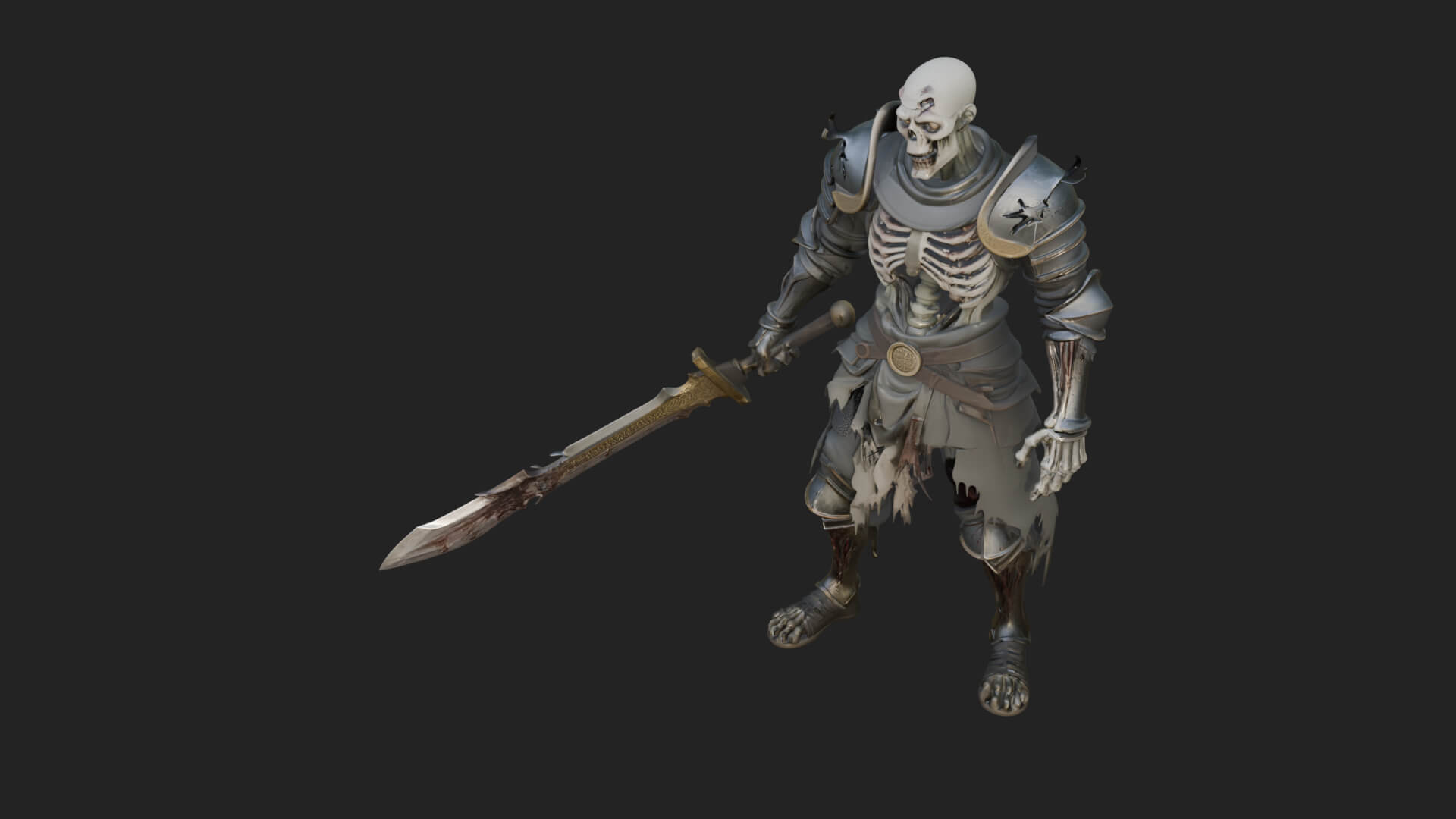 Skeleton Knight Statue Design 12 3D Print Model 3D Model