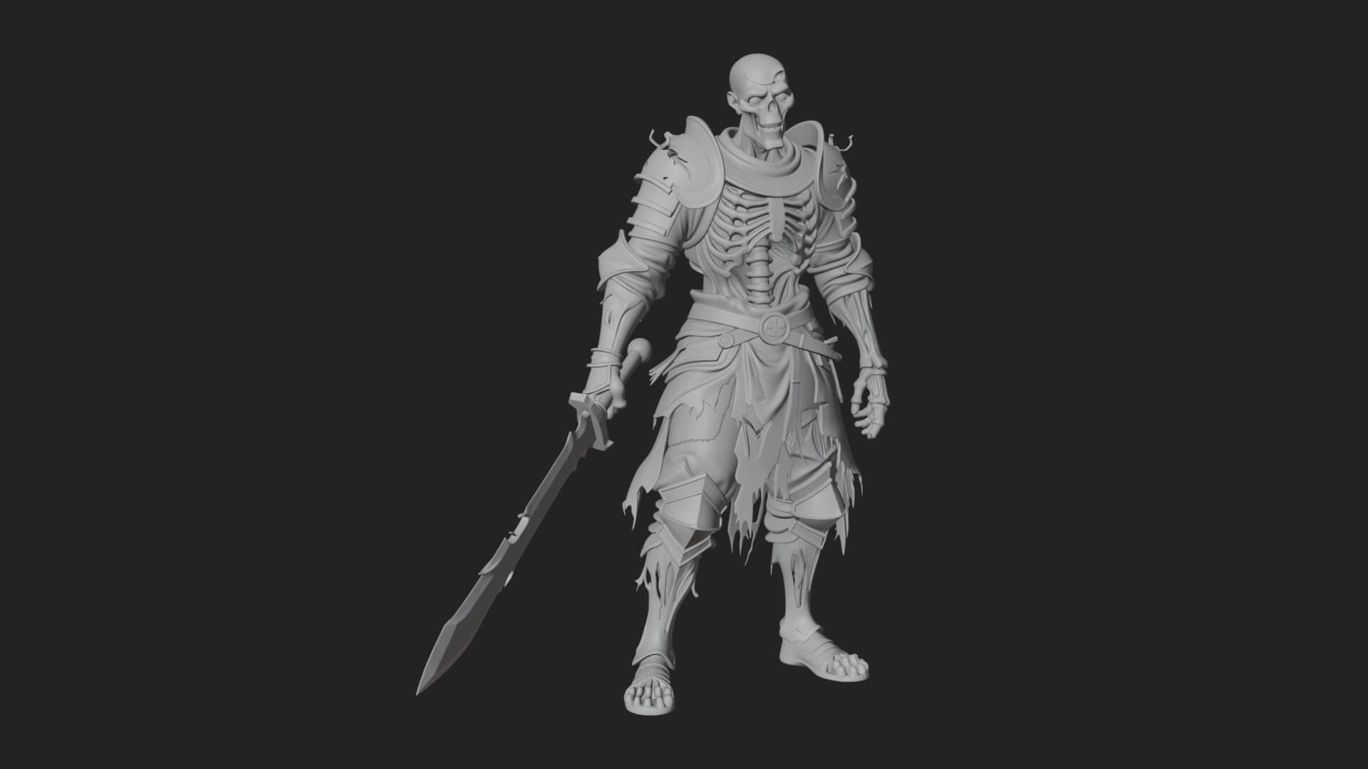 Skeleton Knight Statue Design 12 3D Print Model 3D Model