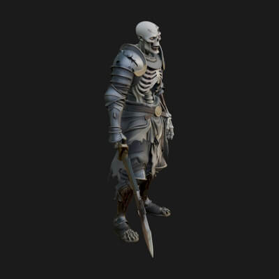 Skeleton Knight Statue Design 12 3D Print Model