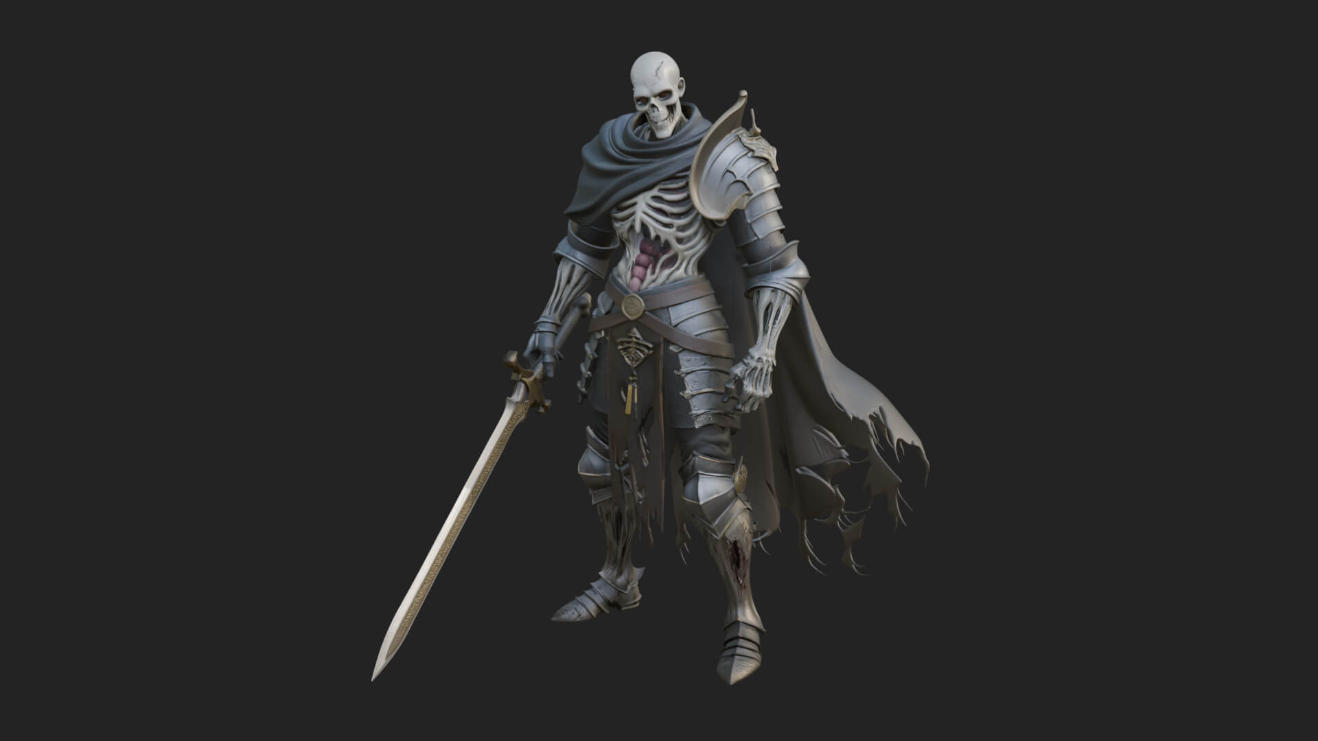 Skeleton Knight Statue Design 13 3D Print Model 3D Model