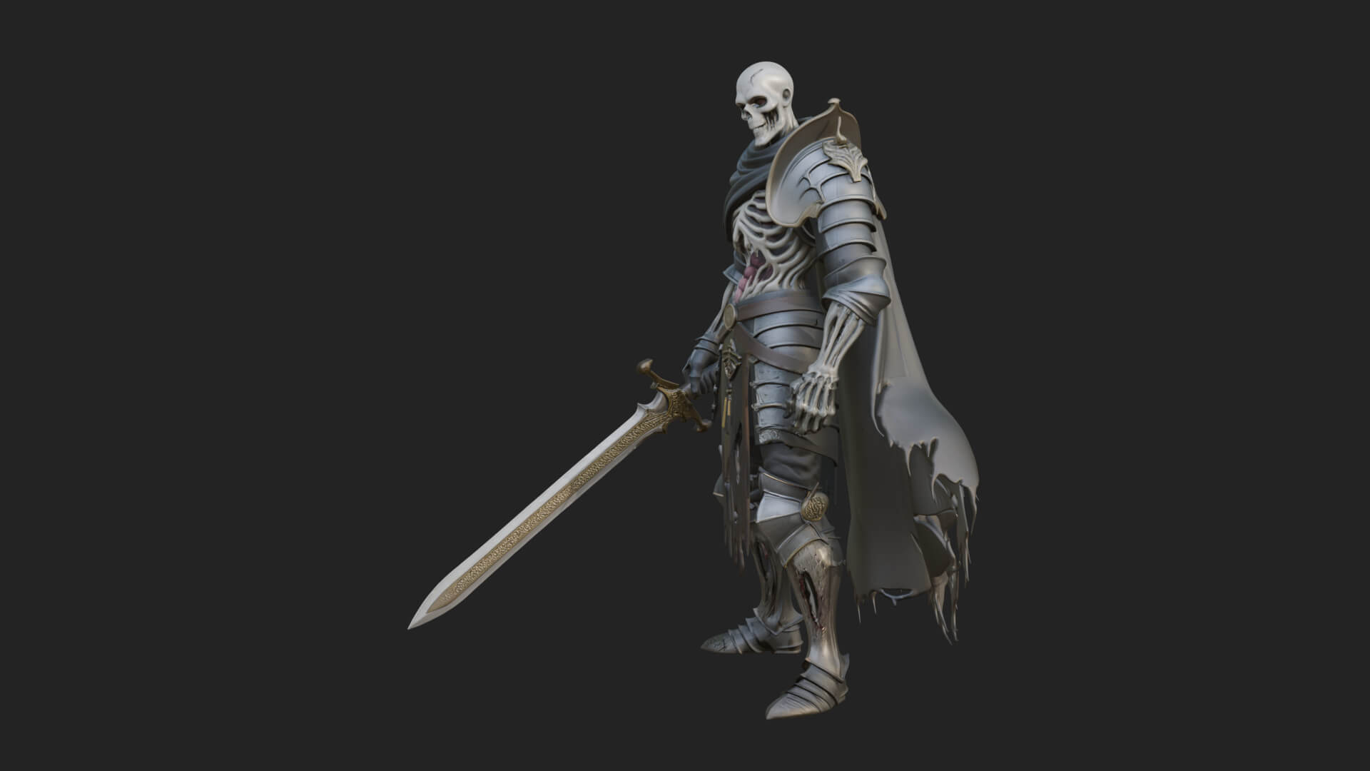 Skeleton Knight Statue Design 13 3D Print Model 3D Model