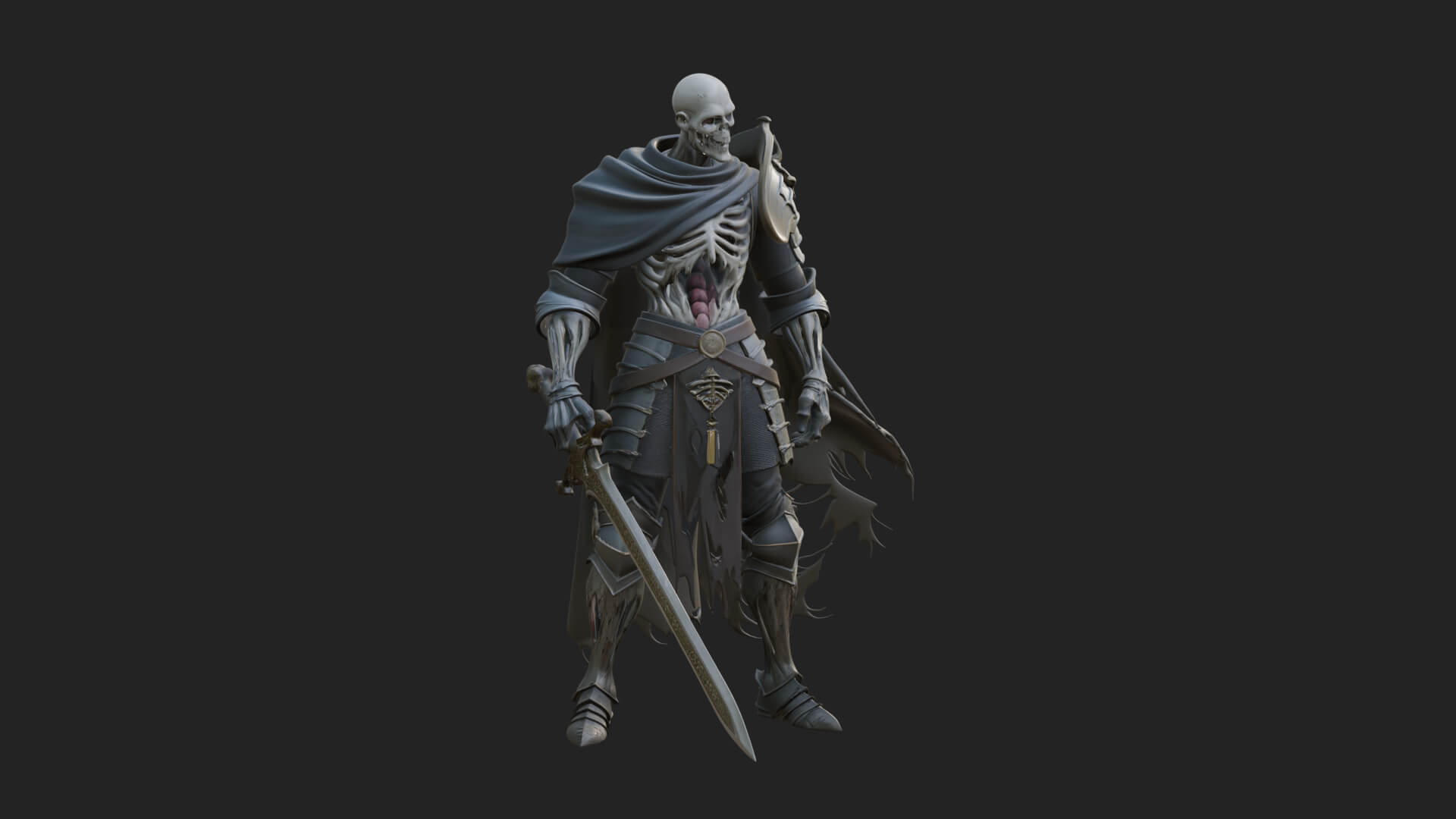 Skeleton Knight Statue Design 13 3D Print Model 3D Model