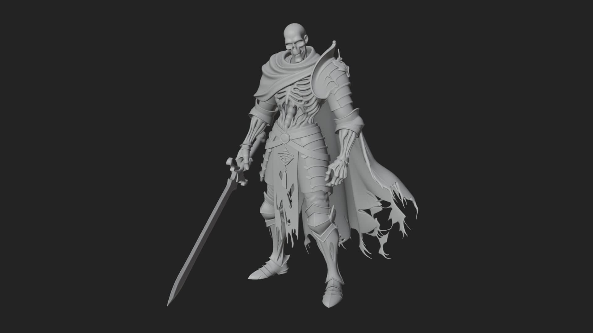 Skeleton Knight Statue Design 13 3D Print Model 3D Model