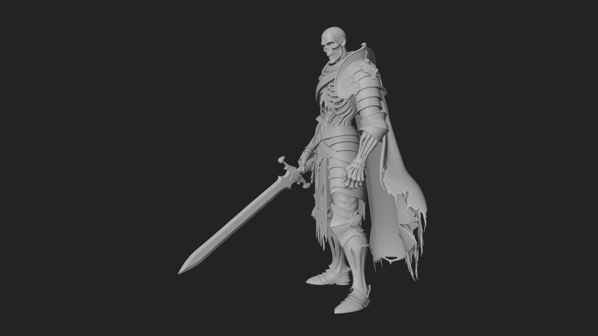 Skeleton Knight Statue Design 13 3D Print Model 3D Model