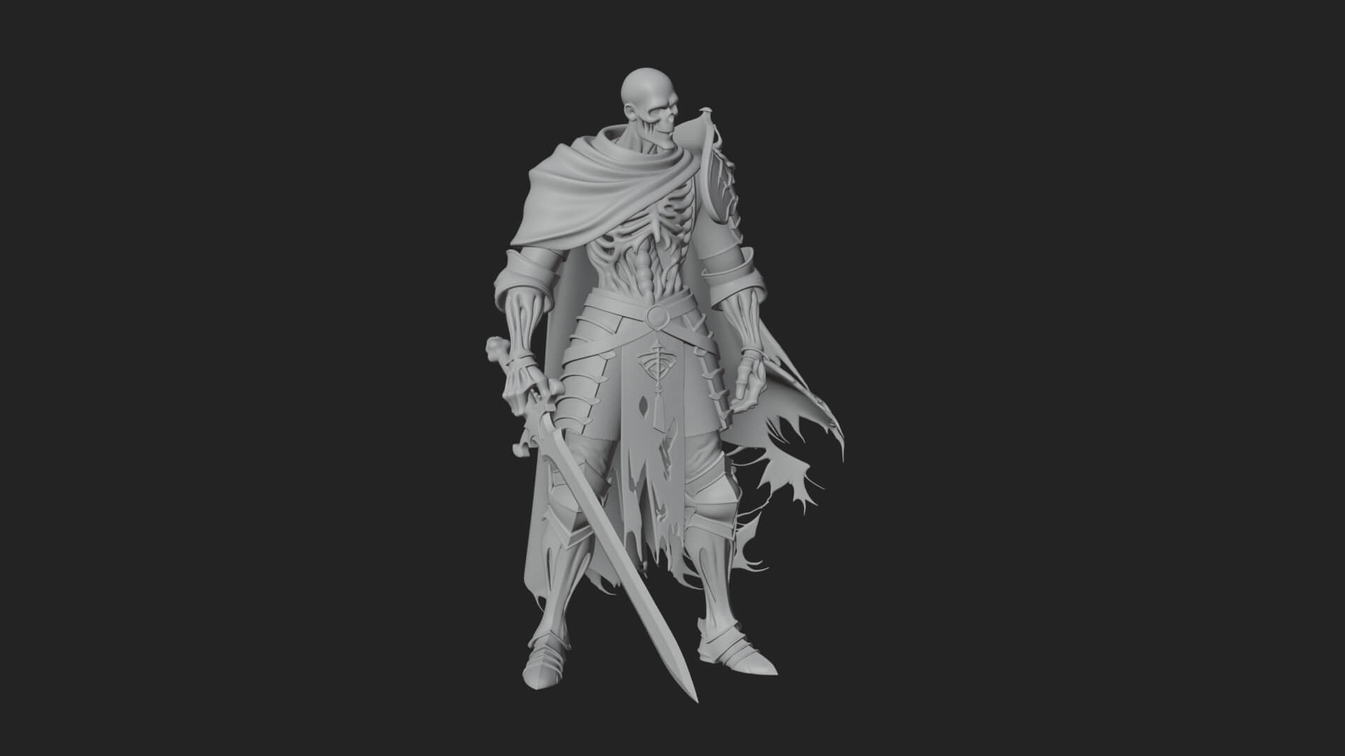 Skeleton Knight Statue Design 13 3D Print Model 3D Model