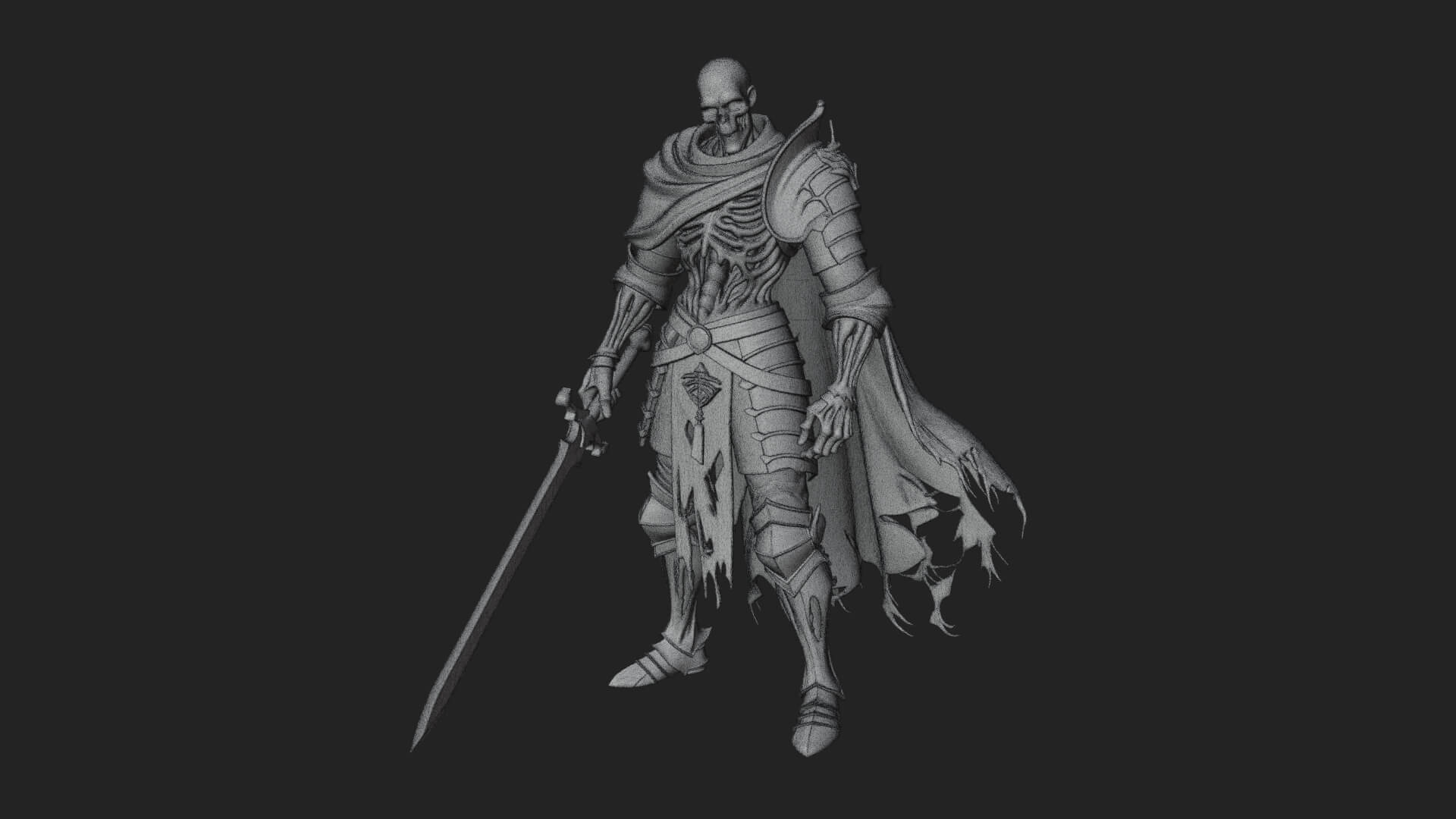 Skeleton Knight Statue Design 13 3D Print Model 3D Model