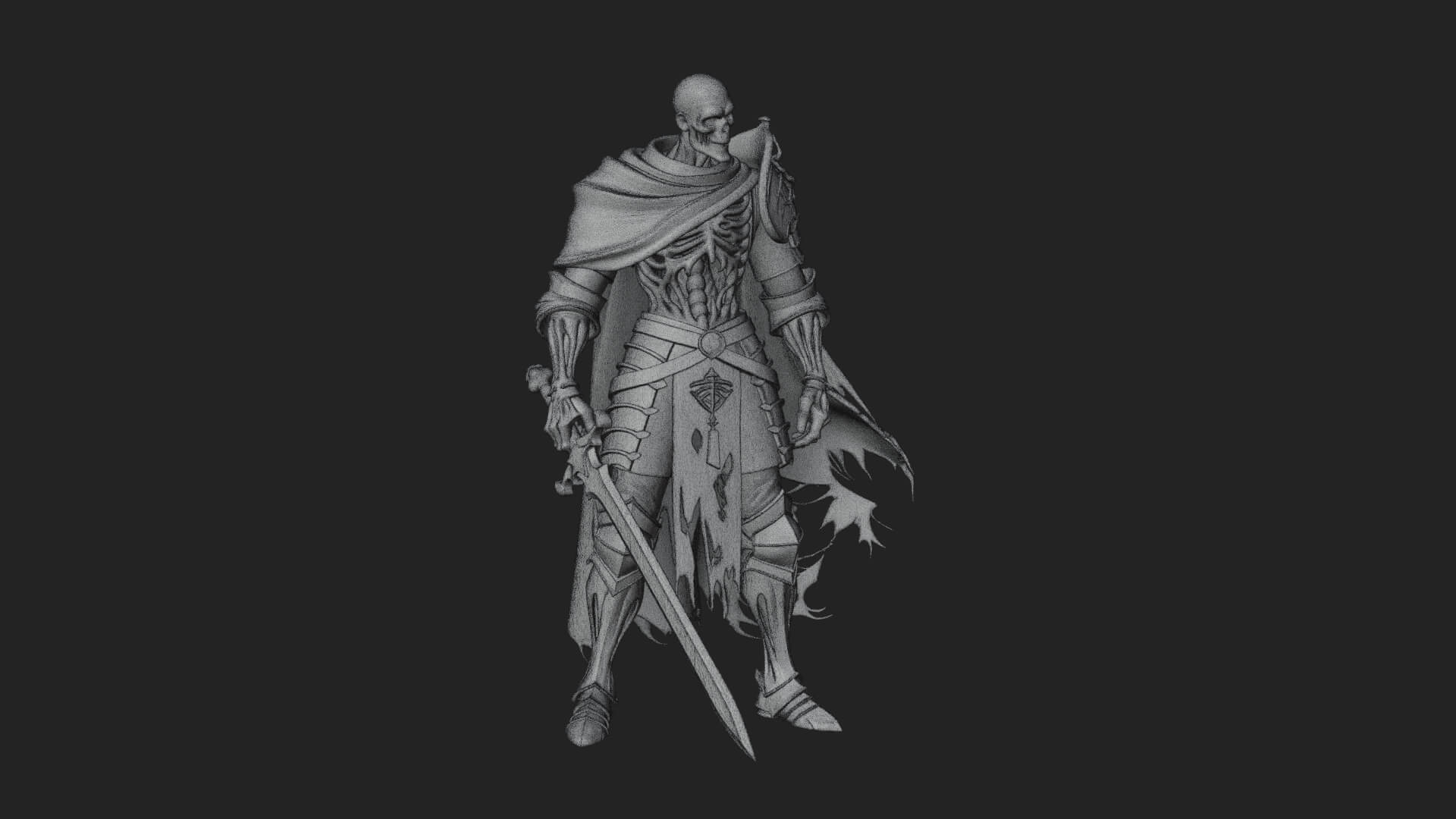 Skeleton Knight Statue Design 13 3D Print Model 3D Model