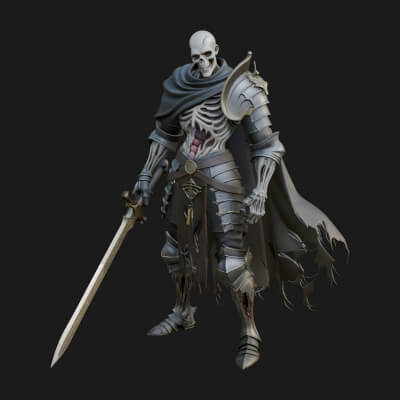 Skeleton Knight Statue Design 13 3D Print Model