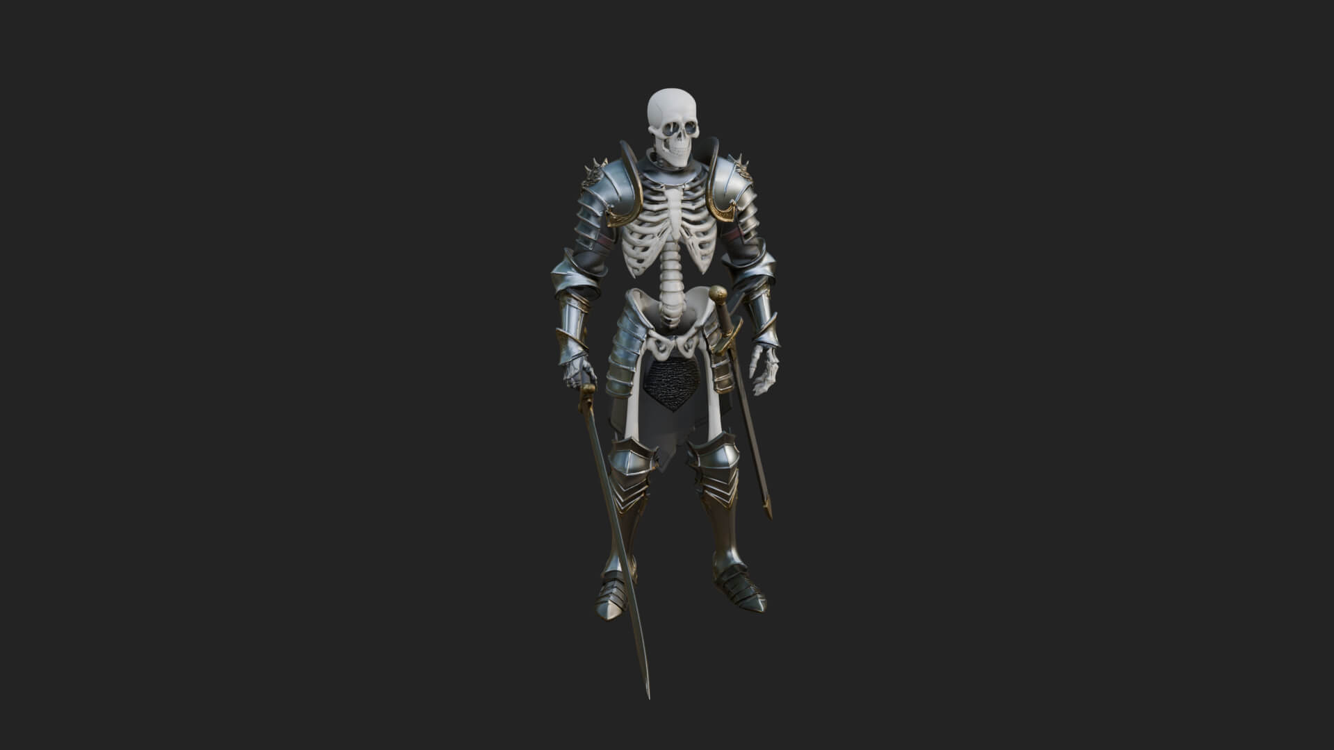 Skeleton Knight Statue Design 14 3D Print Model 3D Model