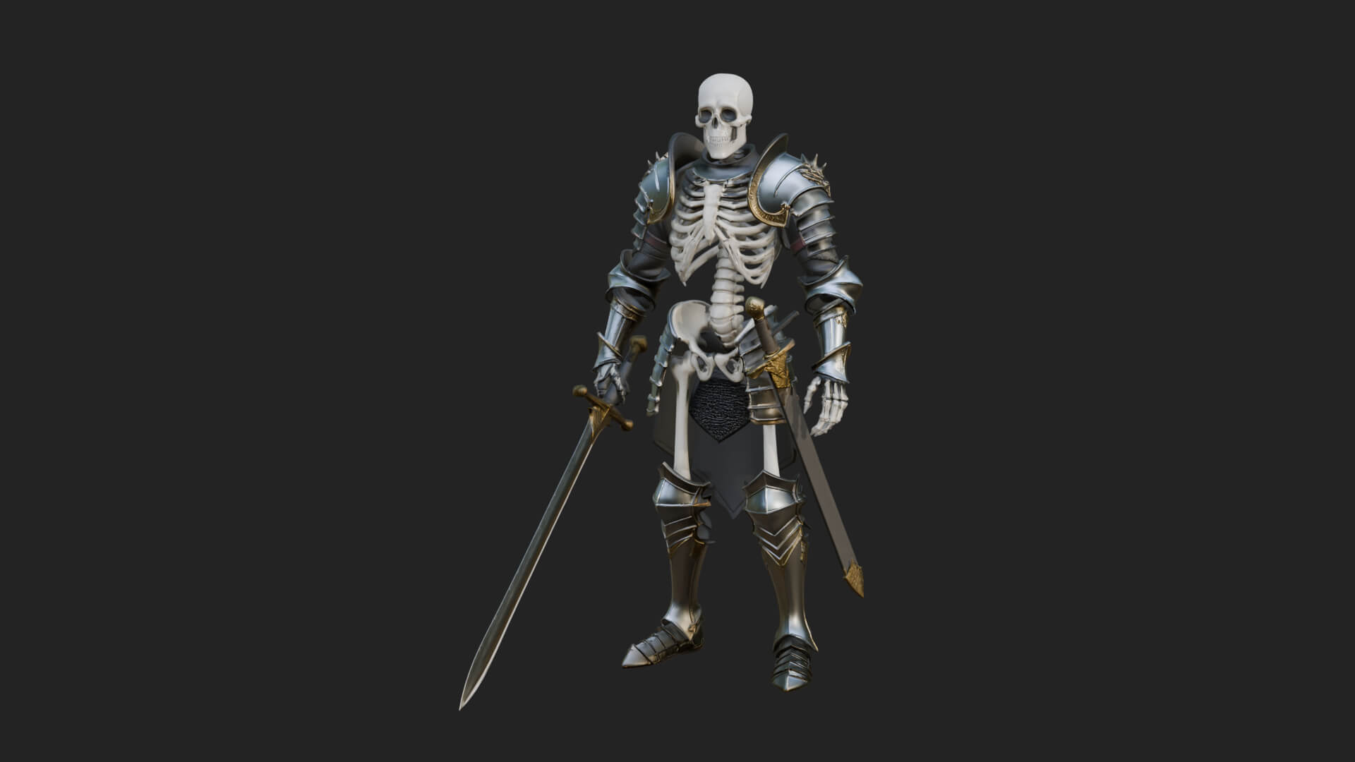 Skeleton Knight Statue Design 14 3D Print Model 3D Model
