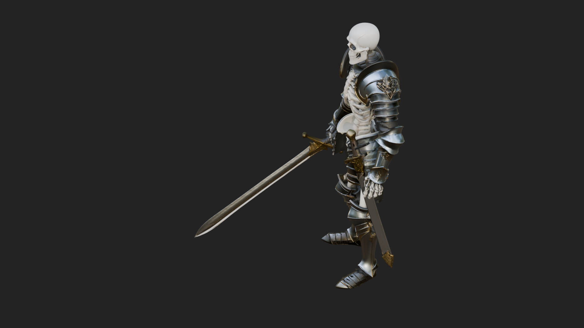 Skeleton Knight Statue Design 14 3D Print Model 3D Model