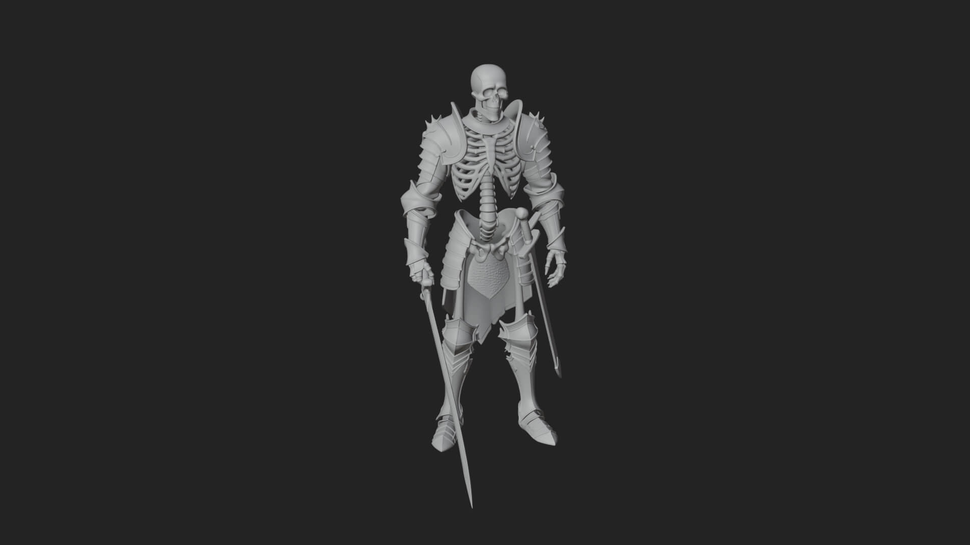 Skeleton Knight Statue Design 14 3D Print Model 3D Model