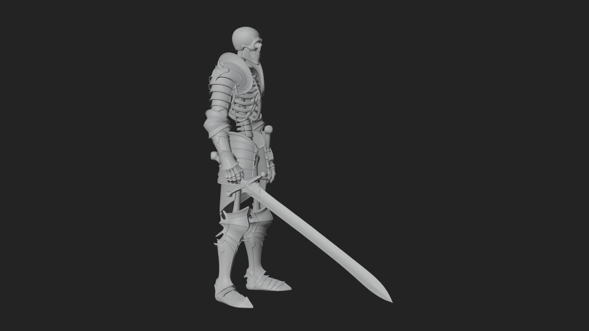 Skeleton Knight Statue Design 14 3D Print Model 3D Model