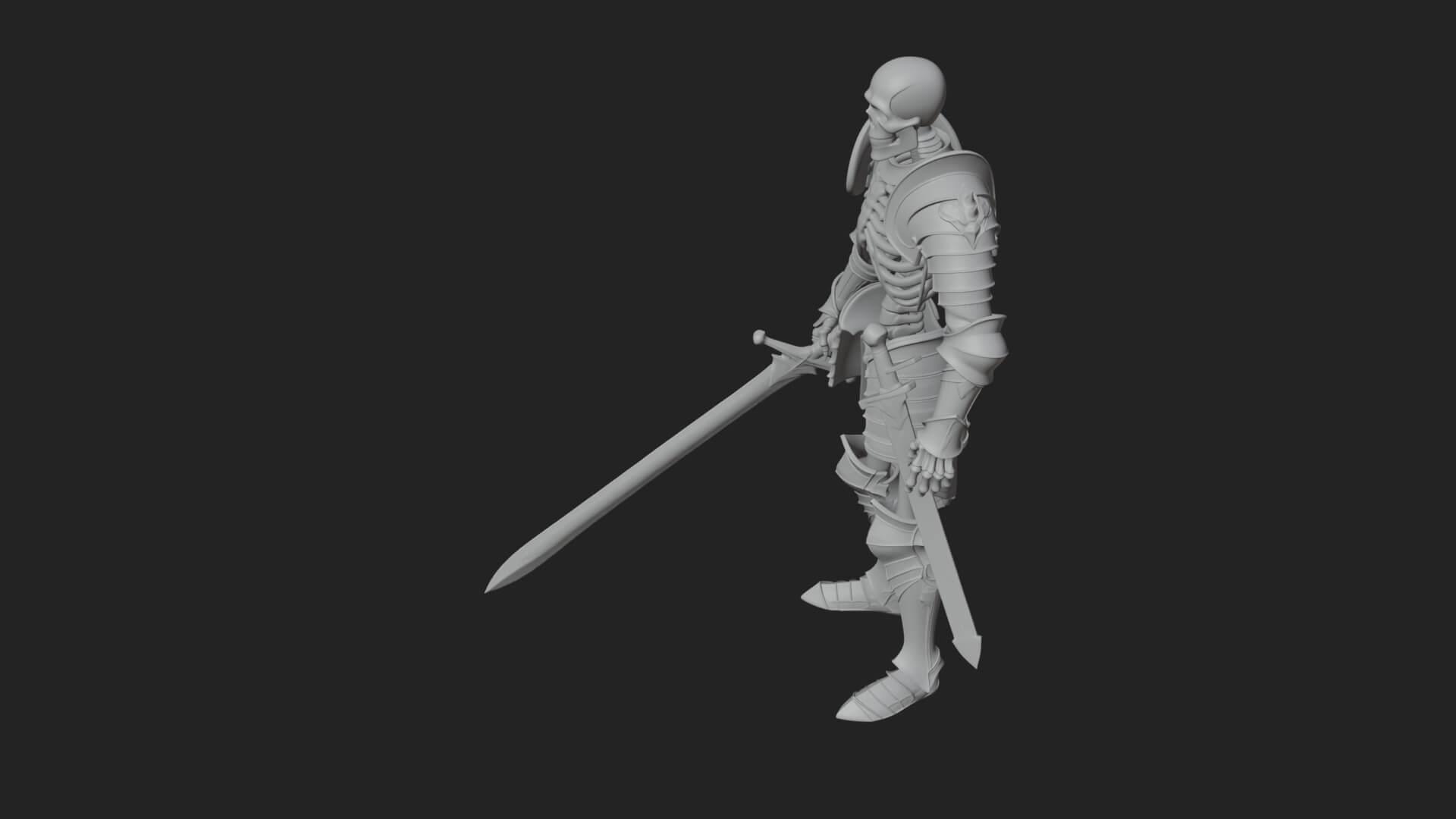 Skeleton Knight Statue Design 14 3D Print Model 3D Model