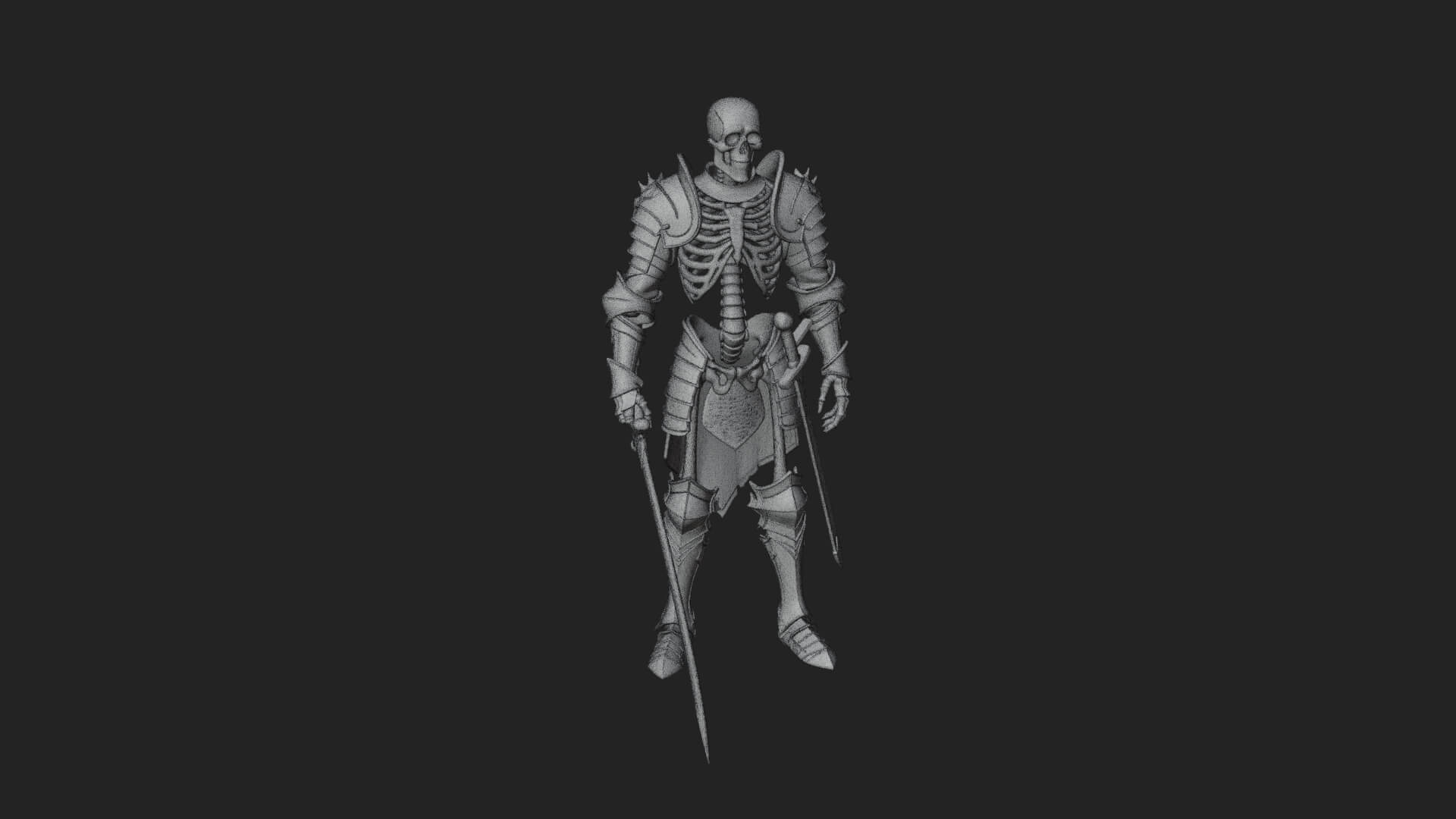 Skeleton Knight Statue Design 14 3D Print Model 3D Model