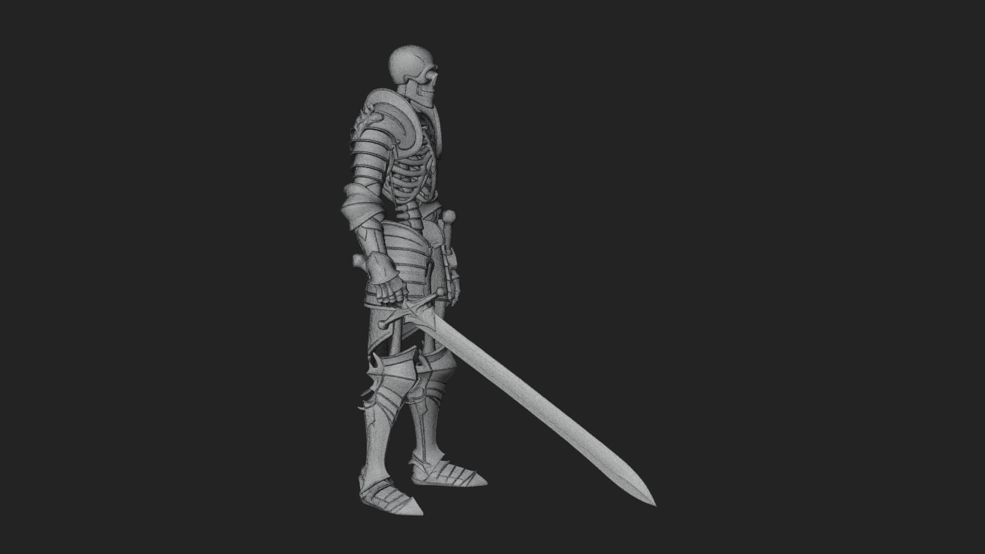 Skeleton Knight Statue Design 14 3D Print Model 3D Model