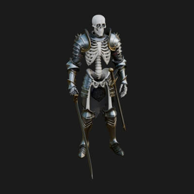 Skeleton Knight Statue Design 14 3D Print Model