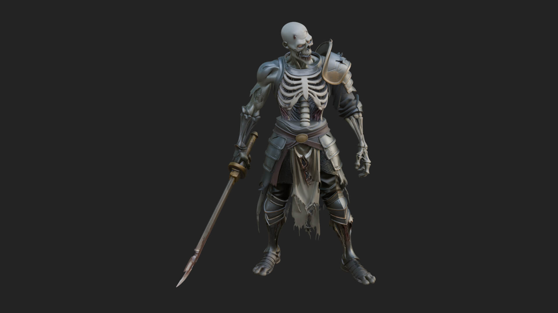 Skeleton Knight Statue Design 15 3D Print Model 3D Model