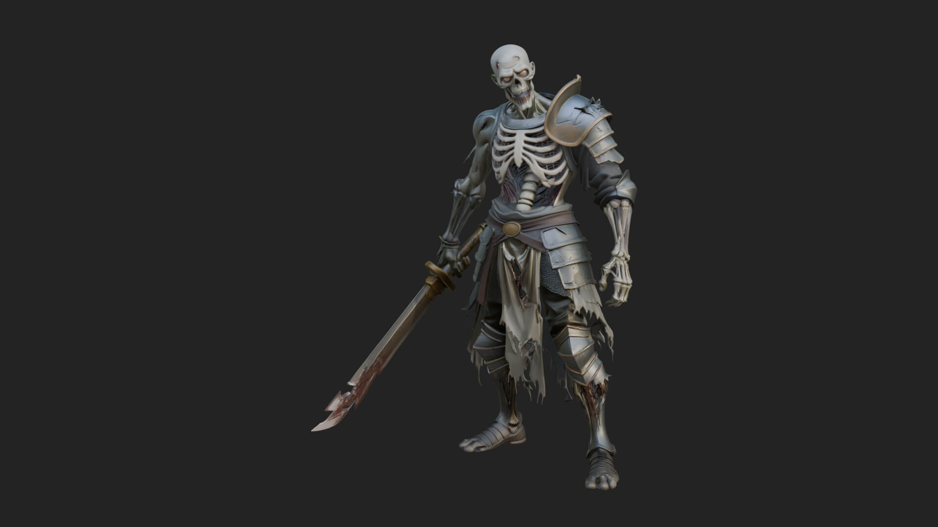 Skeleton Knight Statue Design 15 3D Print Model 3D Model