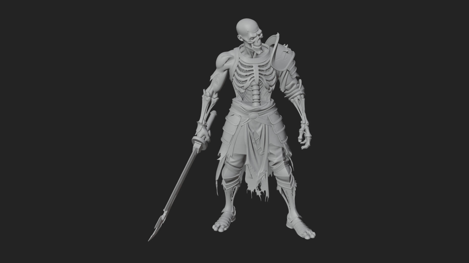 Skeleton Knight Statue Design 15 3D Print Model 3D Model