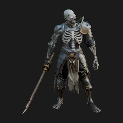Skeleton Knight Statue Design 15 3D Print Model