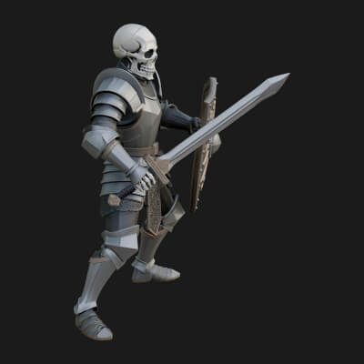 Skeleton Knight Statue Design 3 3D Print Model