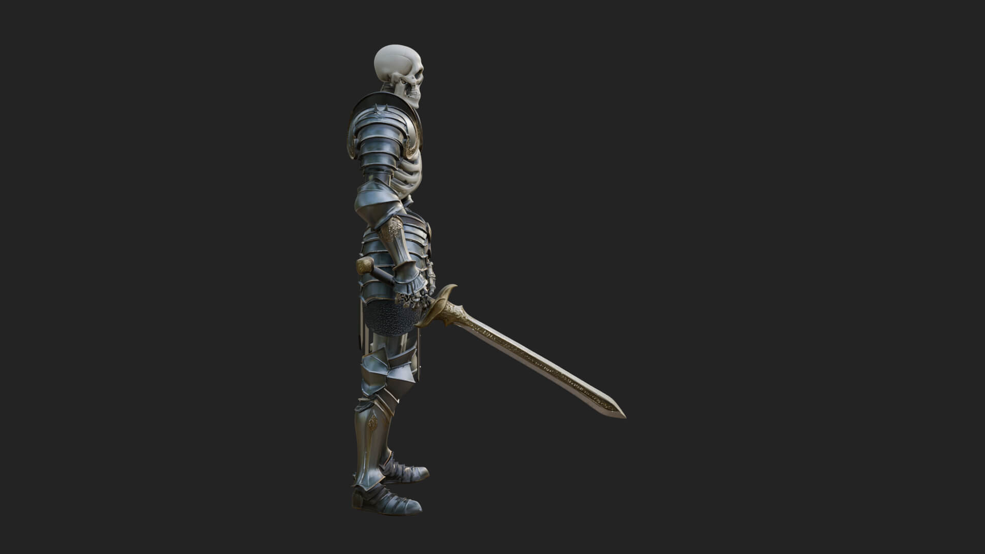 Skeleton Knight Statue Design 4 3D Print Model 3D Model
