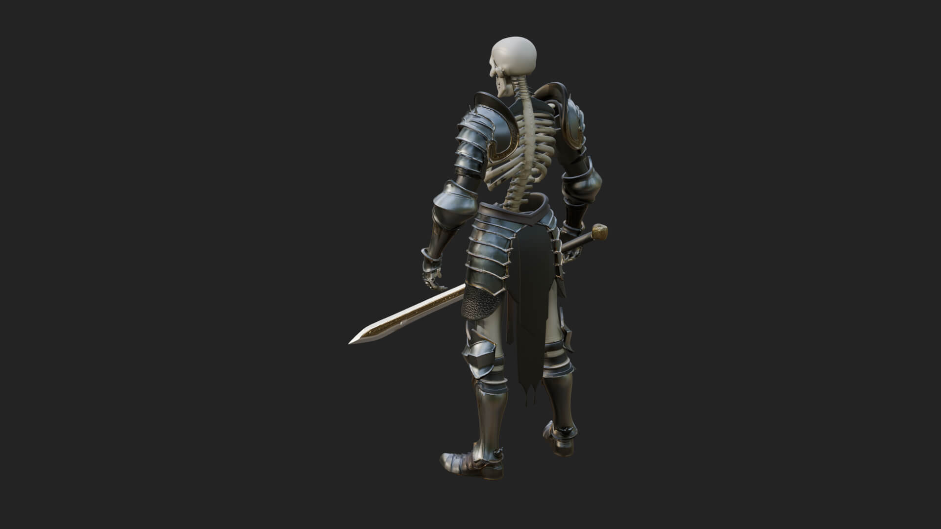 Skeleton Knight Statue Design 4 3D Print Model 3D Model