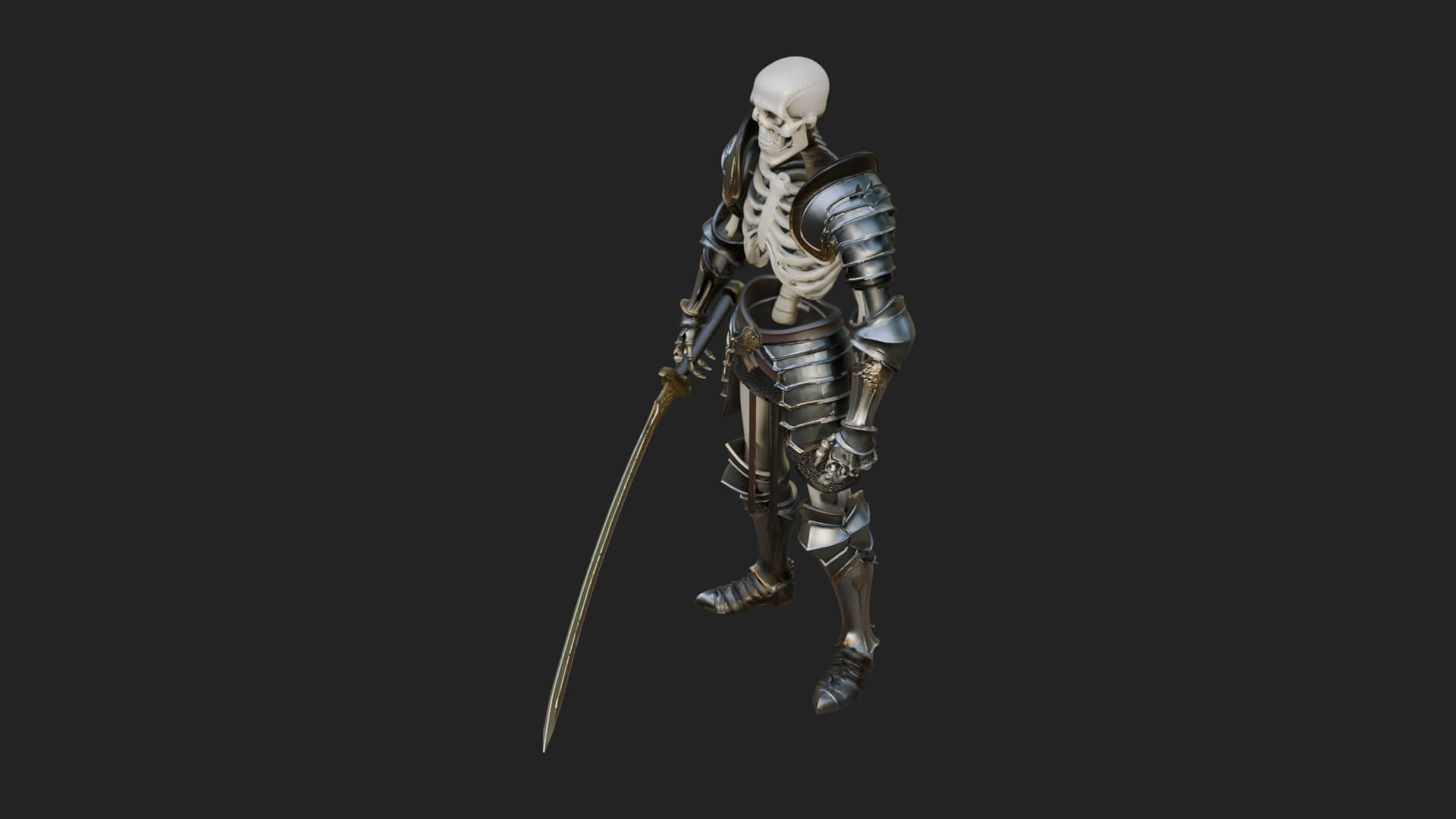 Skeleton Knight Statue Design 4 3D Print Model 3D Model